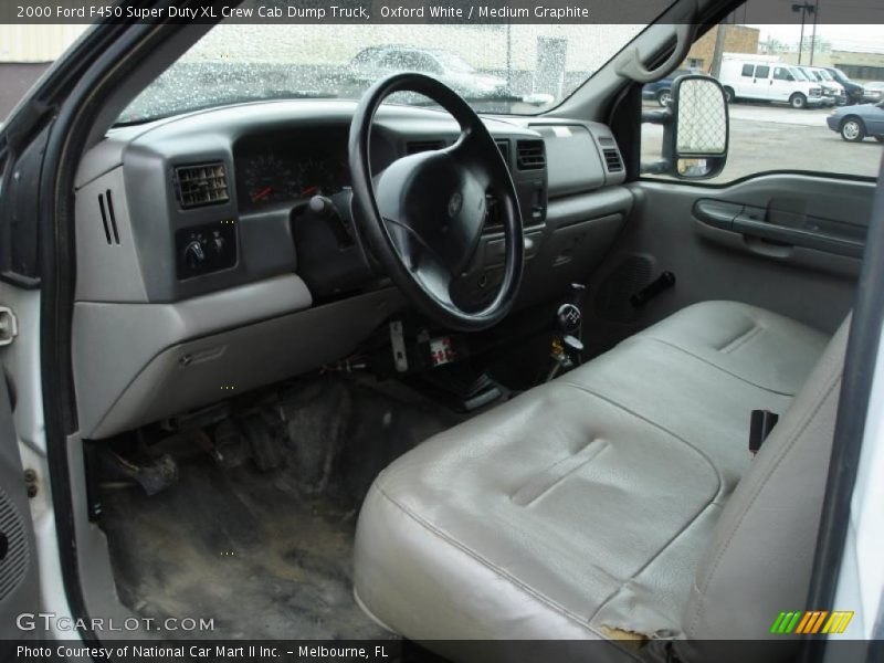 Oxford White / Medium Graphite 2000 Ford F450 Super Duty XL Crew Cab Dump Truck