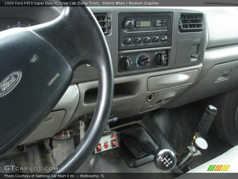 Oxford White / Medium Graphite 2000 Ford F450 Super Duty XL Crew Cab Dump Truck