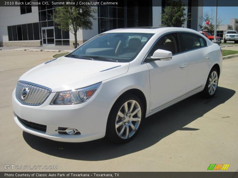 Summit White / Cocoa/Light Cashmere 2010 Buick LaCrosse CXS