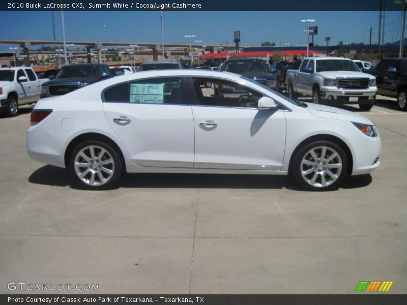 Summit White / Cocoa/Light Cashmere 2010 Buick LaCrosse CXS