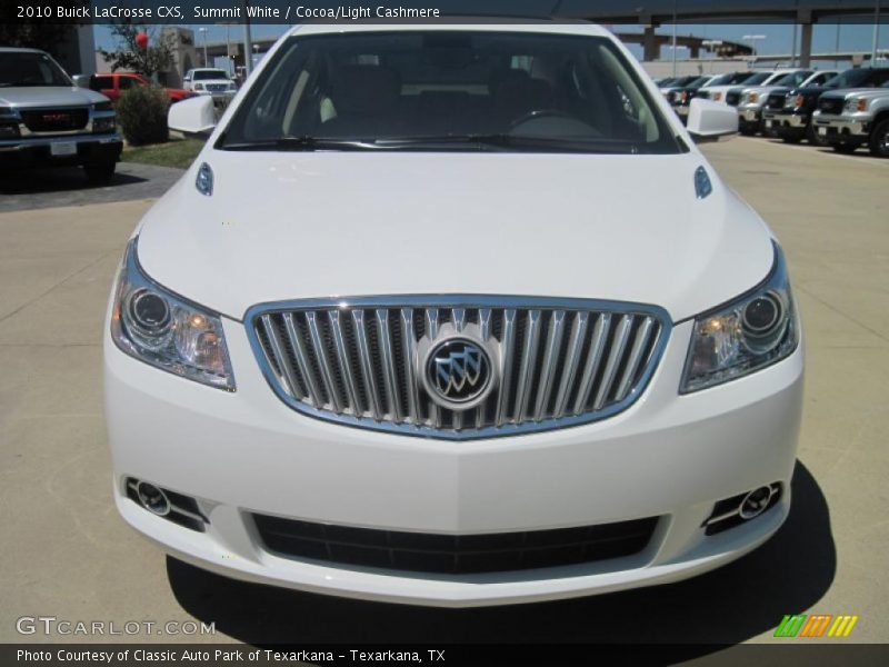 Summit White / Cocoa/Light Cashmere 2010 Buick LaCrosse CXS