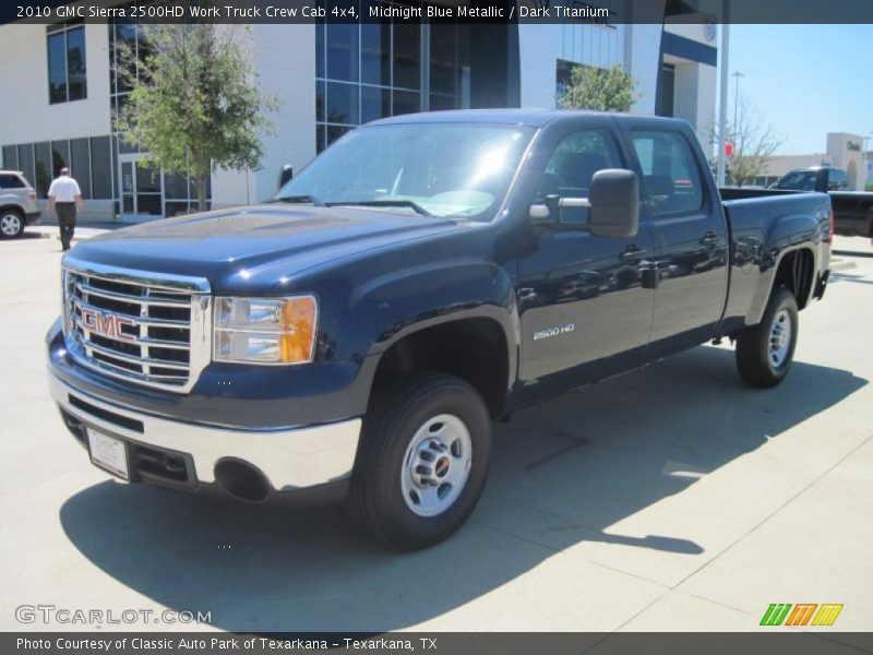 Midnight Blue Metallic / Dark Titanium 2010 GMC Sierra 2500HD Work Truck Crew Cab 4x4