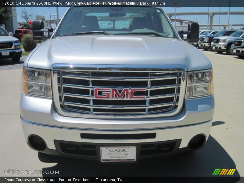 Pure Silver Metallic / Dark Titanium 2010 GMC Sierra 2500HD Work Truck Crew Cab 4x4