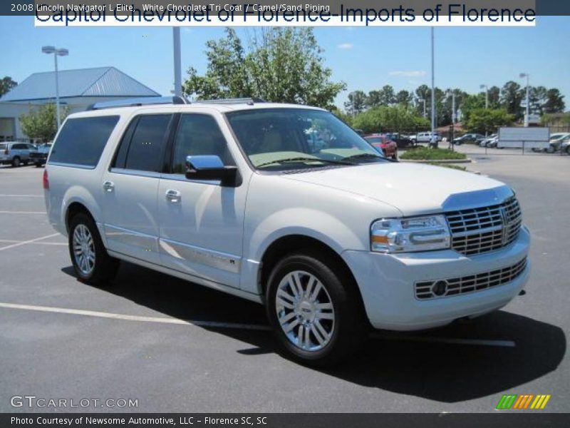 White Chocolate Tri Coat / Camel/Sand Piping 2008 Lincoln Navigator L Elite