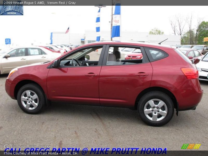Venom Red / Gray 2009 Nissan Rogue S AWD