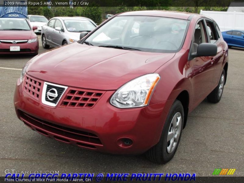 Venom Red / Gray 2009 Nissan Rogue S AWD