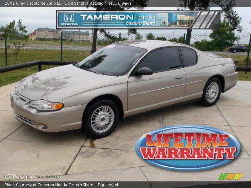 Light Sandrift Metallic / Neutral Beige 2001 Chevrolet Monte Carlo LS
