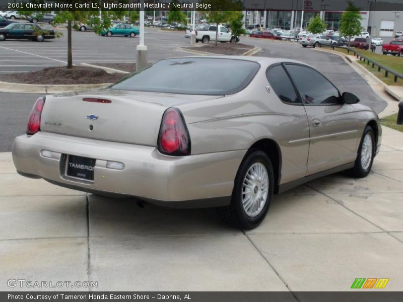 Light Sandrift Metallic / Neutral Beige 2001 Chevrolet Monte Carlo LS