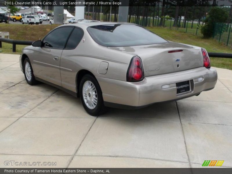 Light Sandrift Metallic / Neutral Beige 2001 Chevrolet Monte Carlo LS