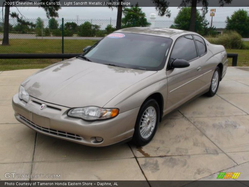 Light Sandrift Metallic / Neutral Beige 2001 Chevrolet Monte Carlo LS