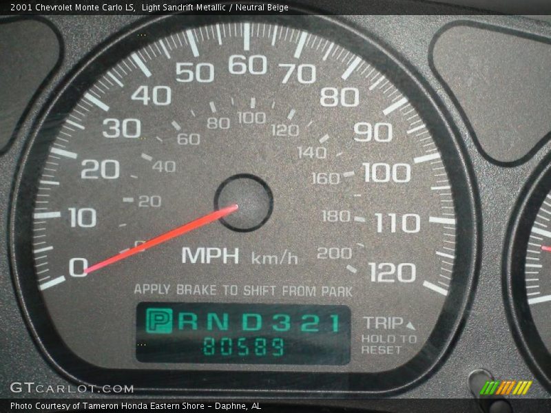 Light Sandrift Metallic / Neutral Beige 2001 Chevrolet Monte Carlo LS