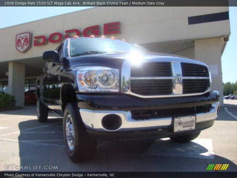 Brilliant Black Crystal Pearl / Medium Slate Gray 2008 Dodge Ram 2500 SLT Mega Cab 4x4