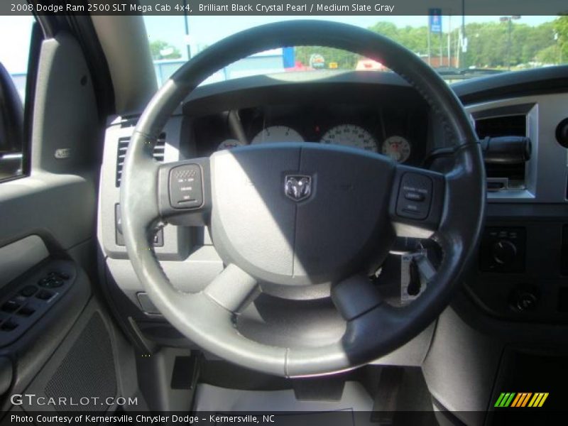 Brilliant Black Crystal Pearl / Medium Slate Gray 2008 Dodge Ram 2500 SLT Mega Cab 4x4