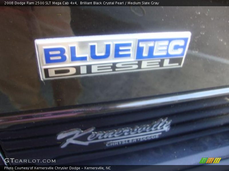 Brilliant Black Crystal Pearl / Medium Slate Gray 2008 Dodge Ram 2500 SLT Mega Cab 4x4