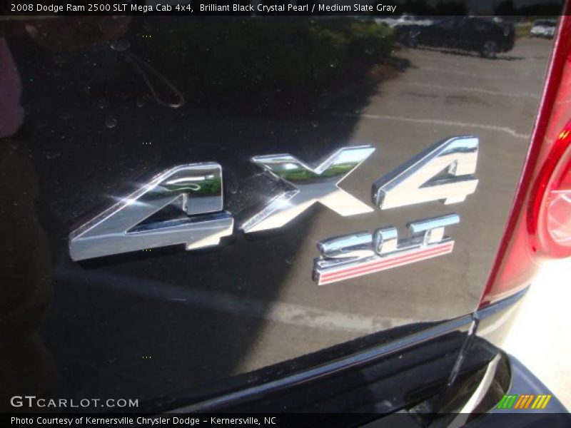 Brilliant Black Crystal Pearl / Medium Slate Gray 2008 Dodge Ram 2500 SLT Mega Cab 4x4