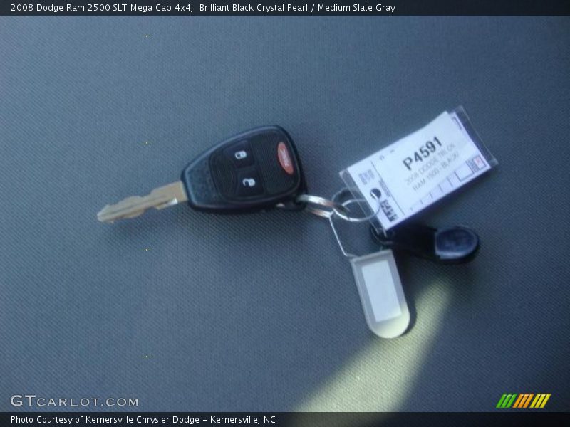 Brilliant Black Crystal Pearl / Medium Slate Gray 2008 Dodge Ram 2500 SLT Mega Cab 4x4