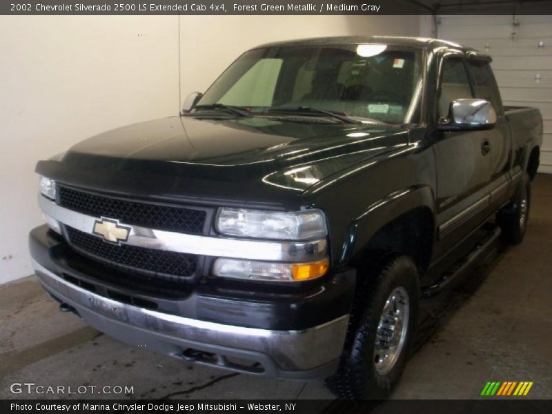 Forest Green Metallic / Medium Gray 2002 Chevrolet Silverado 2500 LS Extended Cab 4x4