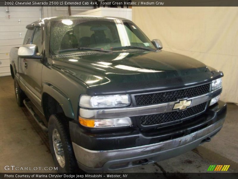 Forest Green Metallic / Medium Gray 2002 Chevrolet Silverado 2500 LS Extended Cab 4x4