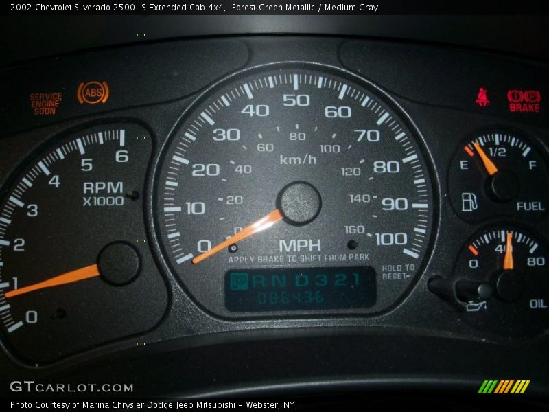 Forest Green Metallic / Medium Gray 2002 Chevrolet Silverado 2500 LS Extended Cab 4x4