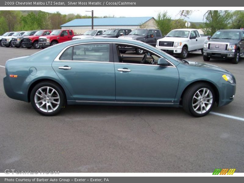 Silver Moss Metallic / Cocoa/Cashmere 2009 Chevrolet Malibu LTZ Sedan