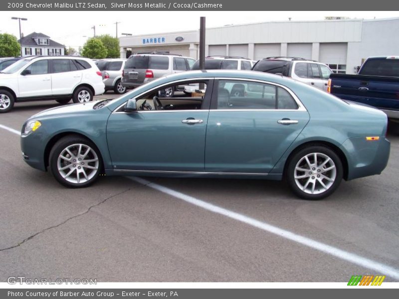 Silver Moss Metallic / Cocoa/Cashmere 2009 Chevrolet Malibu LTZ Sedan