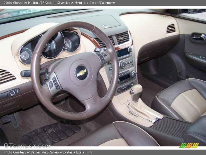Silver Moss Metallic / Cocoa/Cashmere 2009 Chevrolet Malibu LTZ Sedan