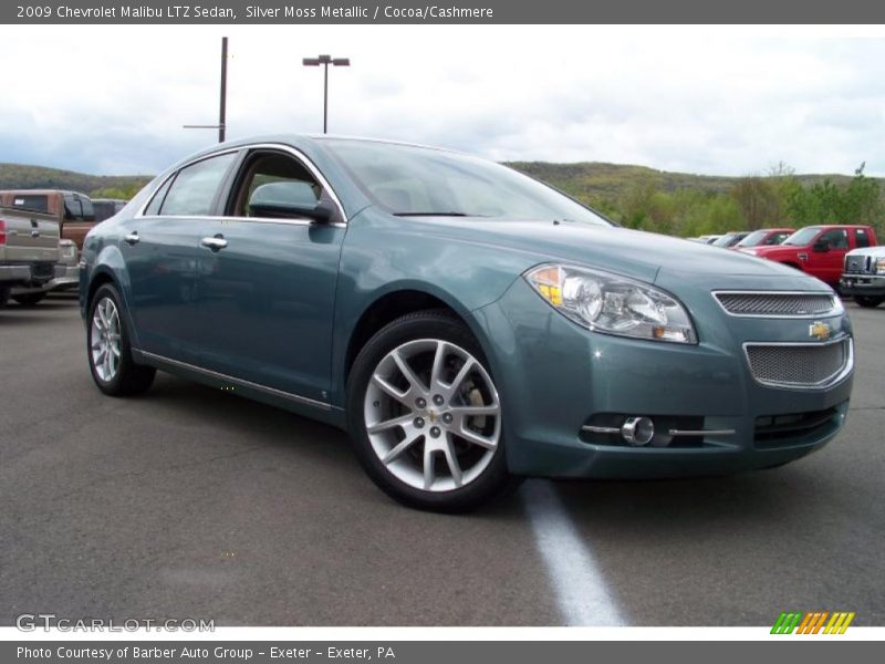 Silver Moss Metallic / Cocoa/Cashmere 2009 Chevrolet Malibu LTZ Sedan