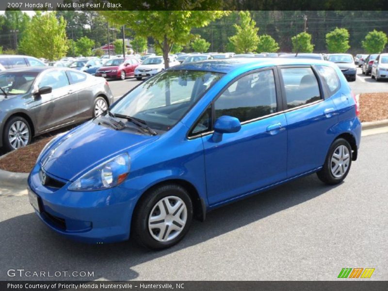 Vivid Blue Pearl / Black 2007 Honda Fit