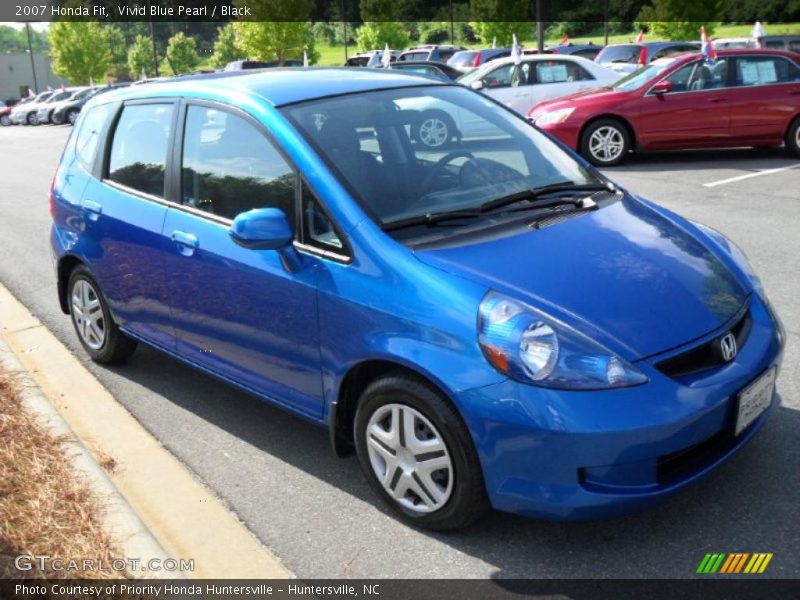 Vivid Blue Pearl / Black 2007 Honda Fit