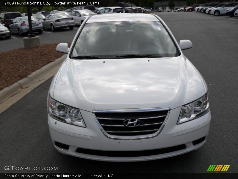 Powder White Pearl / Camel 2009 Hyundai Sonata GLS