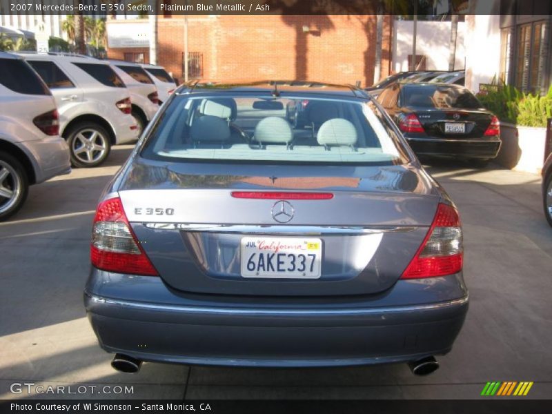 Platinum Blue Metallic / Ash 2007 Mercedes-Benz E 350 Sedan