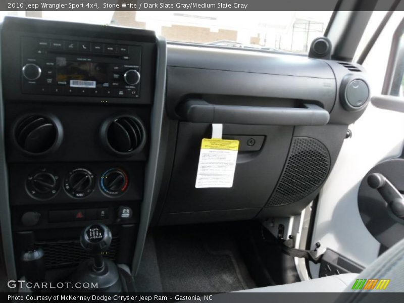 Stone White / Dark Slate Gray/Medium Slate Gray 2010 Jeep Wrangler Sport 4x4