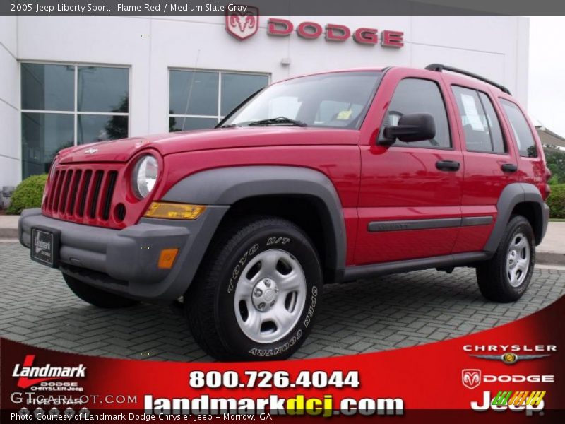 Flame Red / Medium Slate Gray 2005 Jeep Liberty Sport