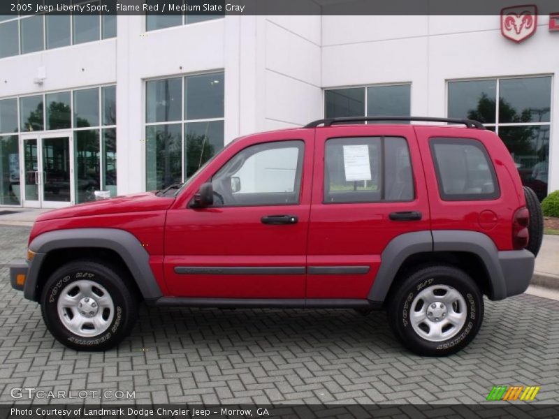 Flame Red / Medium Slate Gray 2005 Jeep Liberty Sport