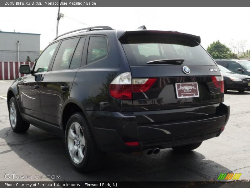 Monaco Blue Metallic / Beige 2008 BMW X3 3.0si