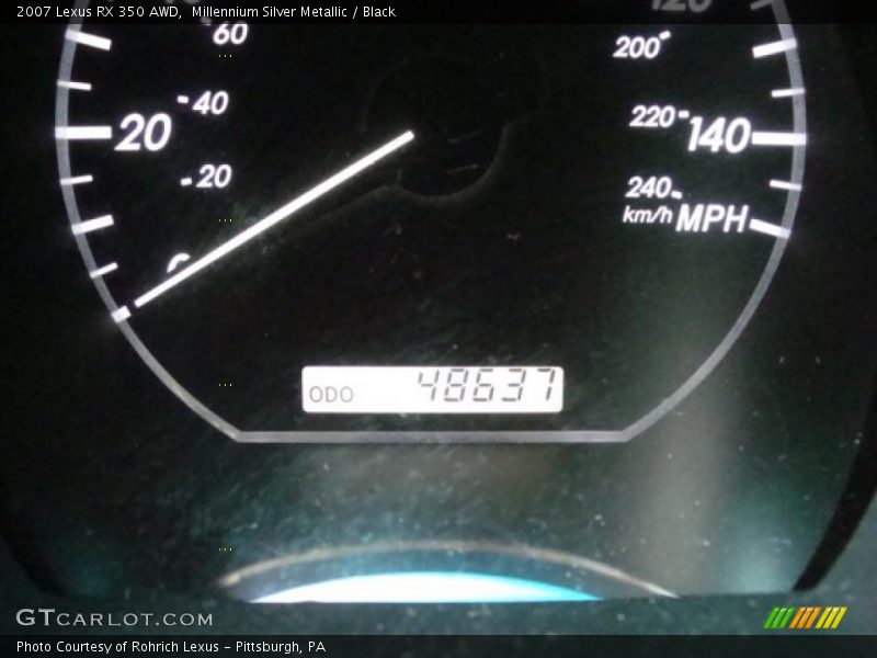 Millennium Silver Metallic / Black 2007 Lexus RX 350 AWD