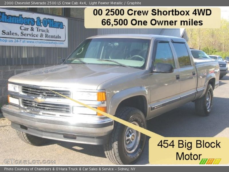 Light Pewter Metallic / Graphite 2000 Chevrolet Silverado 2500 LS Crew Cab 4x4
