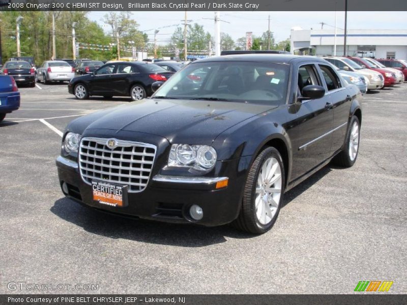 Brilliant Black Crystal Pearl / Dark Slate Gray 2008 Chrysler 300 C HEMI SRT Design