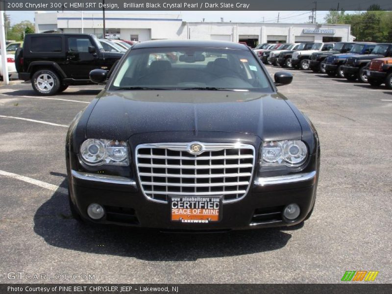 Brilliant Black Crystal Pearl / Dark Slate Gray 2008 Chrysler 300 C HEMI SRT Design