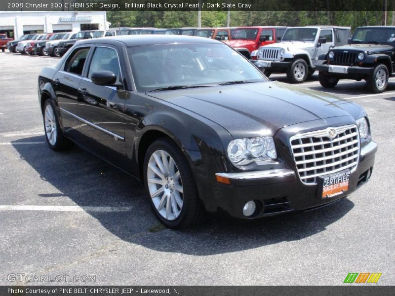 Brilliant Black Crystal Pearl / Dark Slate Gray 2008 Chrysler 300 C HEMI SRT Design