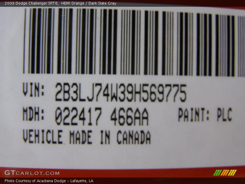 HEMI Orange / Dark Slate Gray 2009 Dodge Challenger SRT8