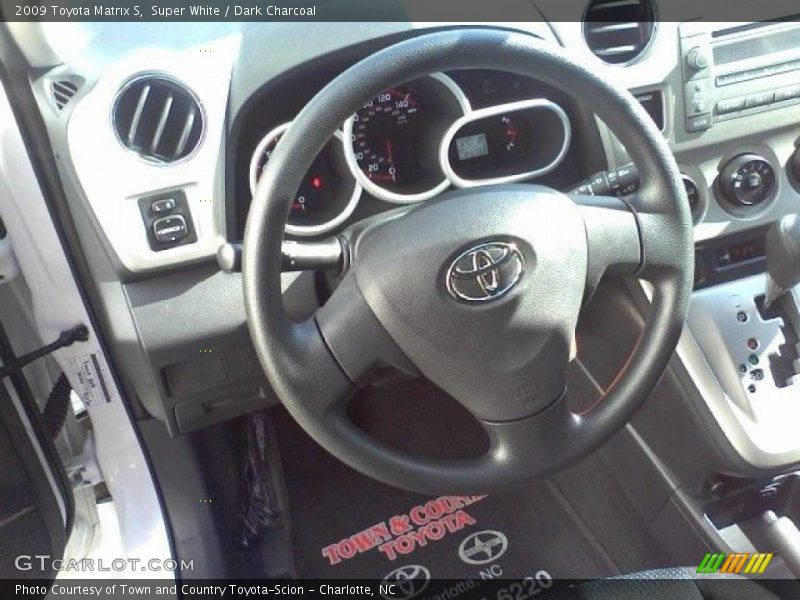 Super White / Dark Charcoal 2009 Toyota Matrix S