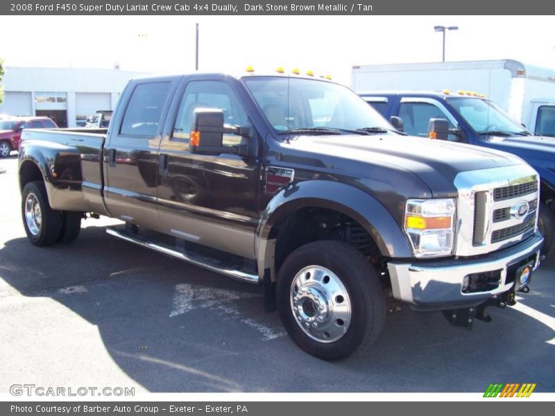 Dark Stone Brown Metallic / Tan 2008 Ford F450 Super Duty Lariat Crew Cab 4x4 Dually