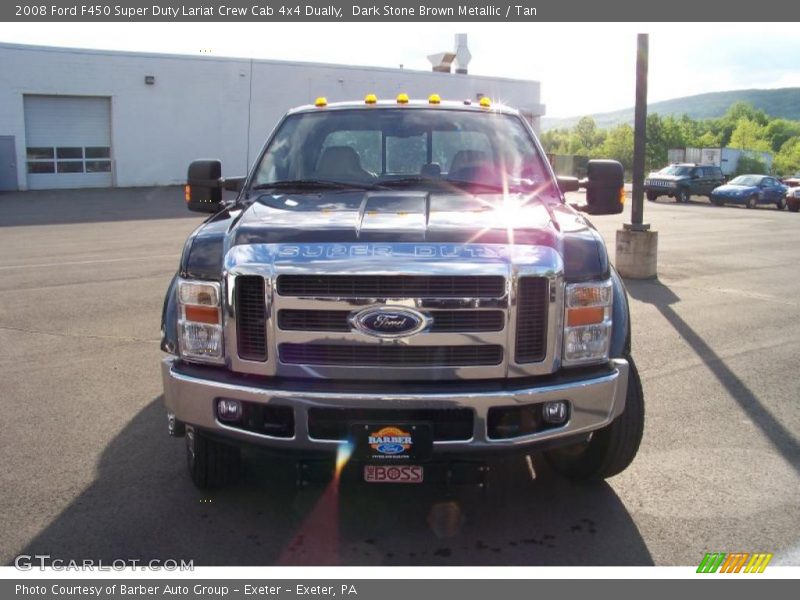 Dark Stone Brown Metallic / Tan 2008 Ford F450 Super Duty Lariat Crew Cab 4x4 Dually