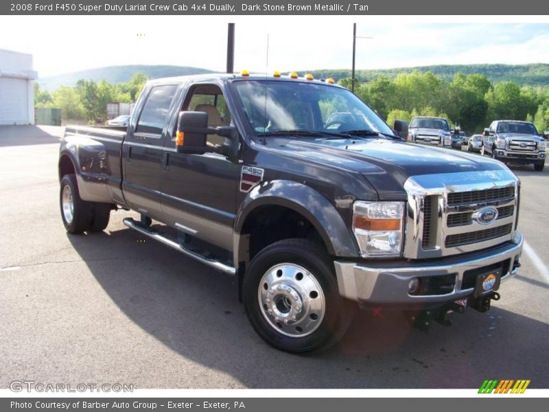 Dark Stone Brown Metallic / Tan 2008 Ford F450 Super Duty Lariat Crew Cab 4x4 Dually