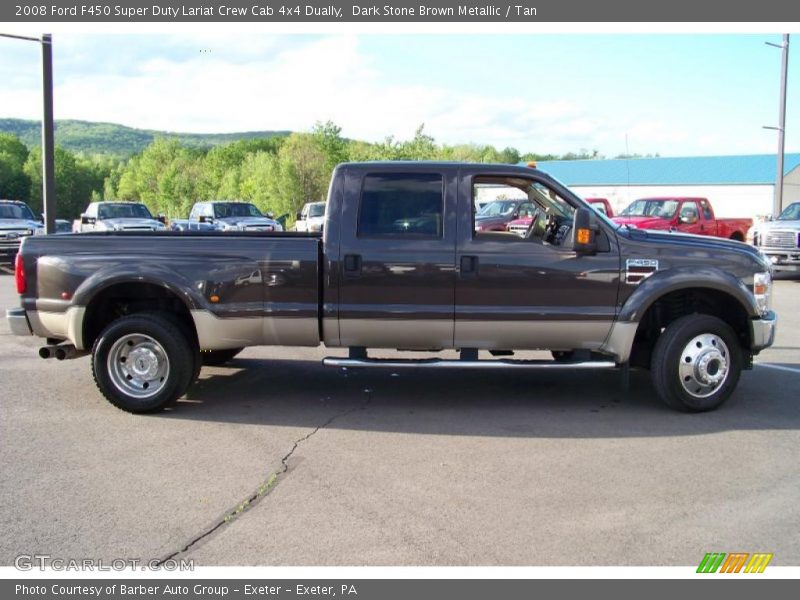Dark Stone Brown Metallic / Tan 2008 Ford F450 Super Duty Lariat Crew Cab 4x4 Dually