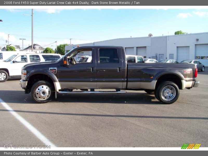 Dark Stone Brown Metallic / Tan 2008 Ford F450 Super Duty Lariat Crew Cab 4x4 Dually