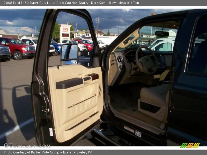 Dark Stone Brown Metallic / Tan 2008 Ford F450 Super Duty Lariat Crew Cab 4x4 Dually
