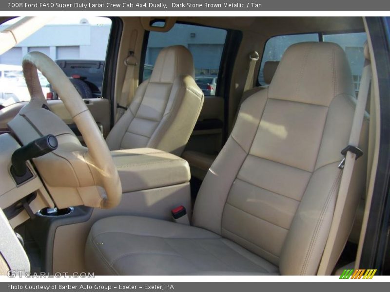 Dark Stone Brown Metallic / Tan 2008 Ford F450 Super Duty Lariat Crew Cab 4x4 Dually