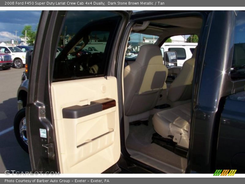 Dark Stone Brown Metallic / Tan 2008 Ford F450 Super Duty Lariat Crew Cab 4x4 Dually